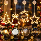 Christmas LED Window Lights – Warm White Hanging Holiday Decorations