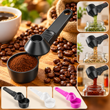 3-in-1 No-Spill Coffee Scoop – Measuring Spoon with Built-in Leveler & Funnel
